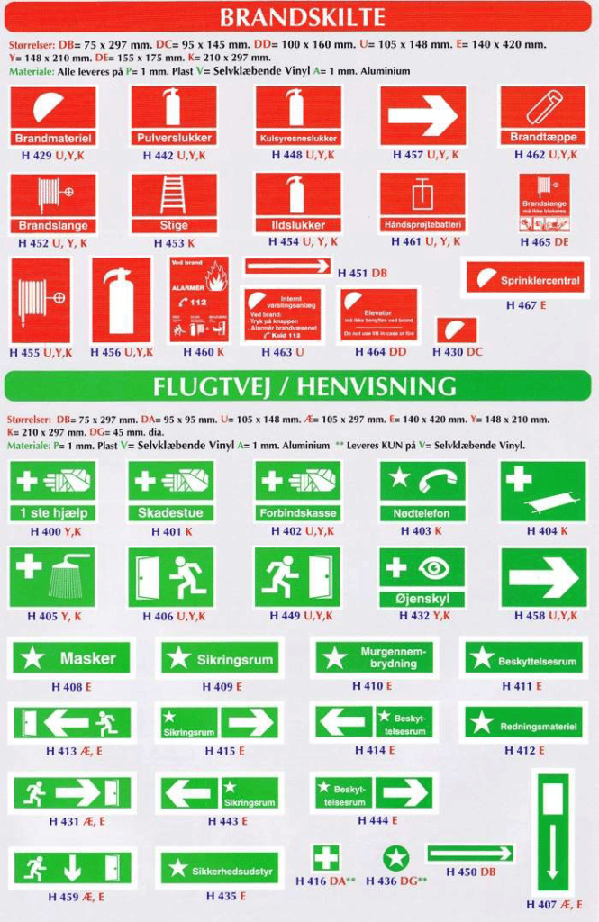 Brandskilte - Flugtvej Brandskilte - Flugtvej