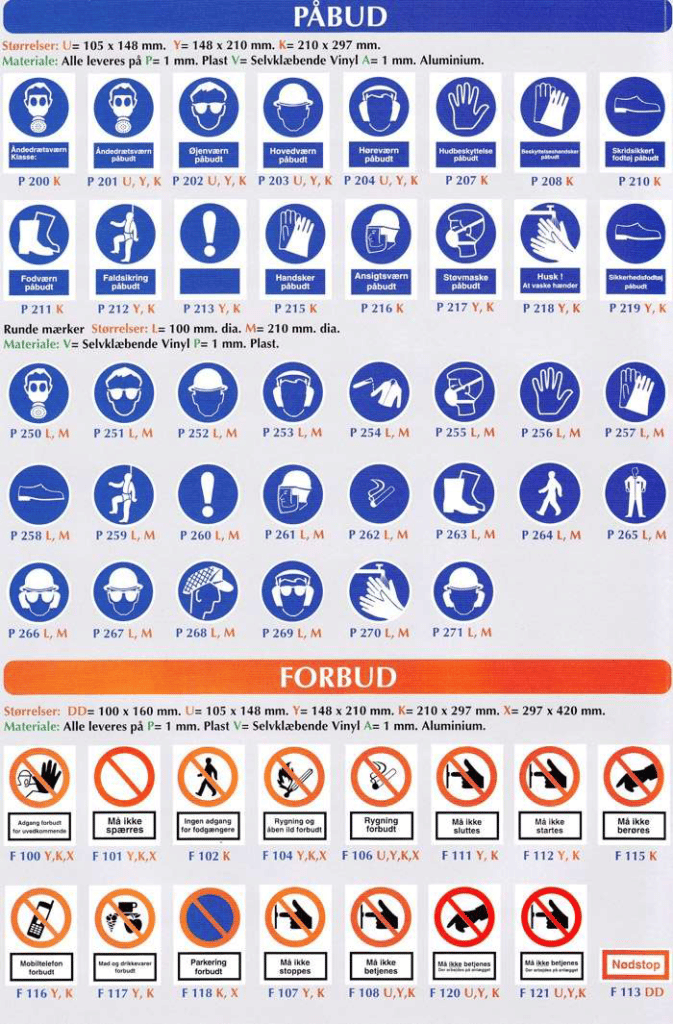 Sikkerhedsskilte - påbud & forbud Sikkerhedsskilte - påbud & forbud