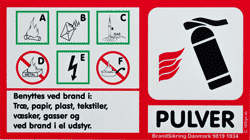 Brandskilt til pulverslukker Brandskilt til pulverslukker