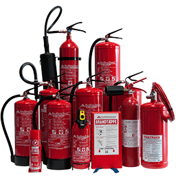Samling af ildslukkere Brandsikring