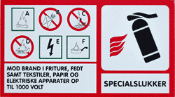 Brandskilt til specialslukker Brandskilt til specialslukker