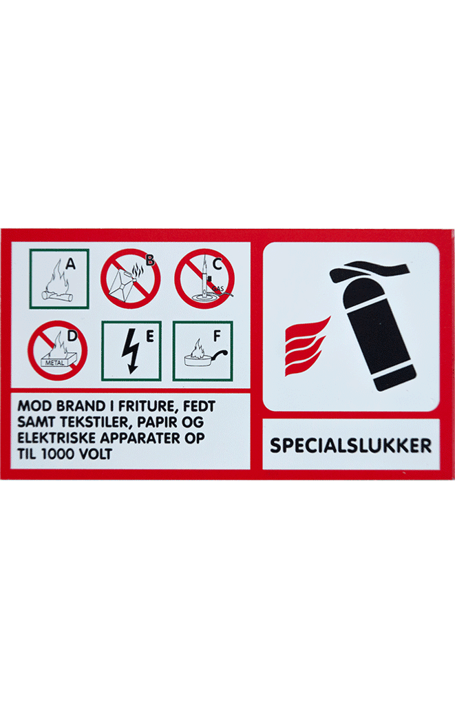 Brandskilt til specialslukker Brandskilt til specialslukker